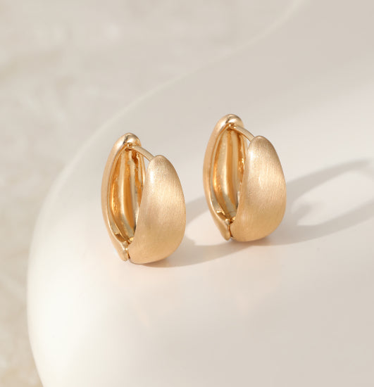 Marie Chunky Brushed Gold Teardrop Earrings