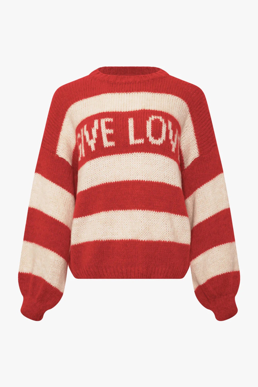 Give Love Striped Knit in Red and Ivory (One Size)