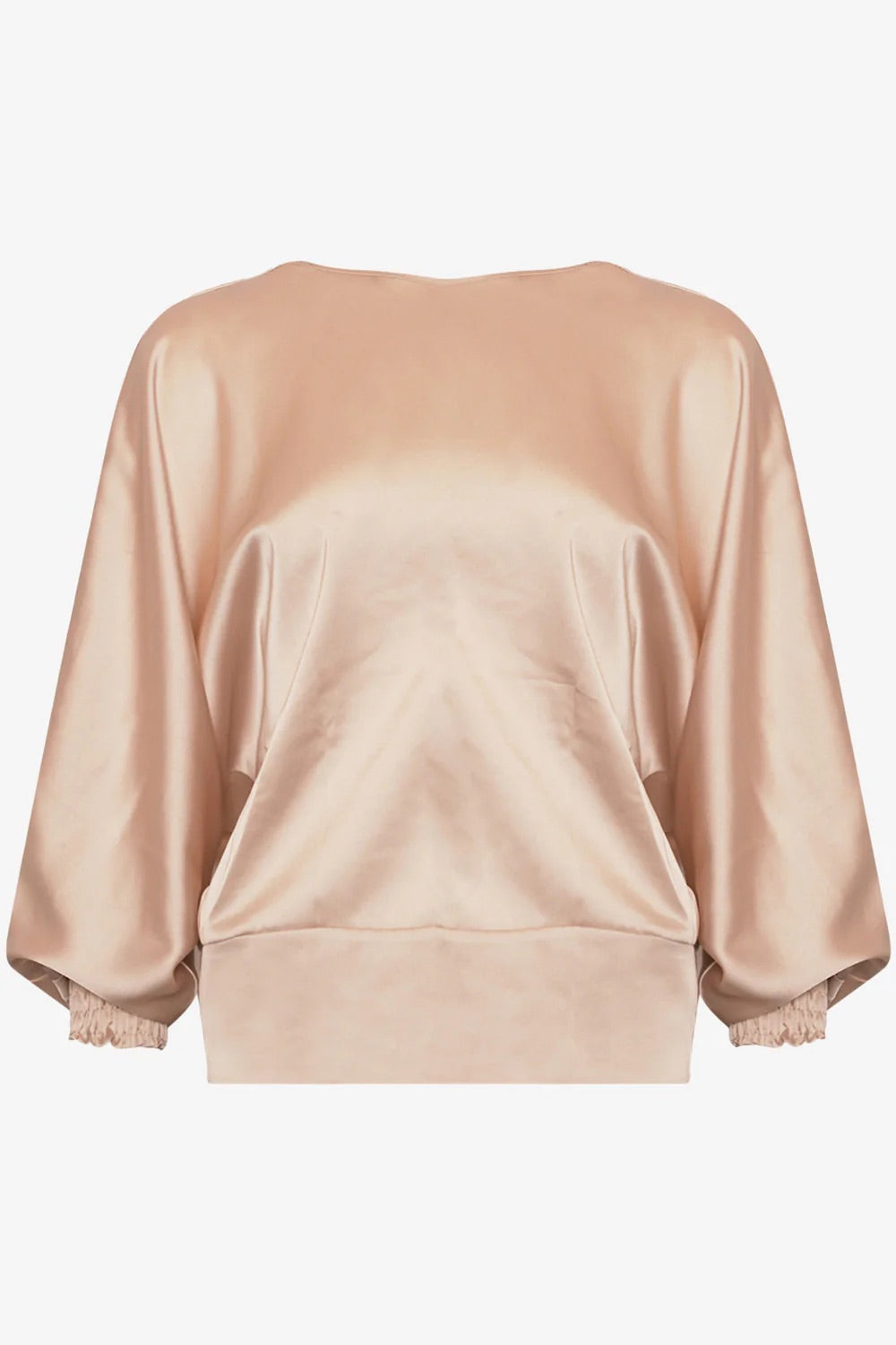 Krista Blouse with Knotted Back in Champagne