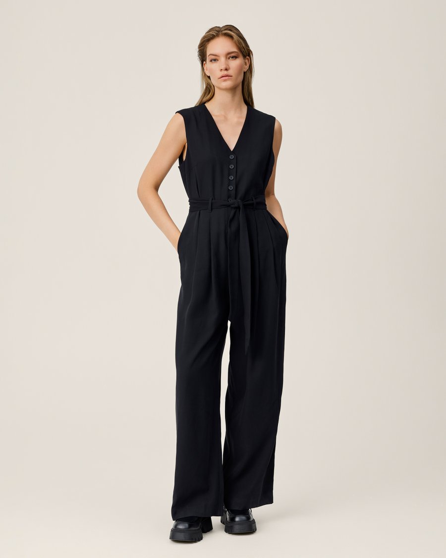 MSCH Asana Black Belted Jumpsuit